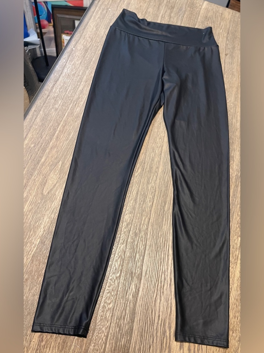 Charlotte Russe Black Faux Leather Leggings, Size Small